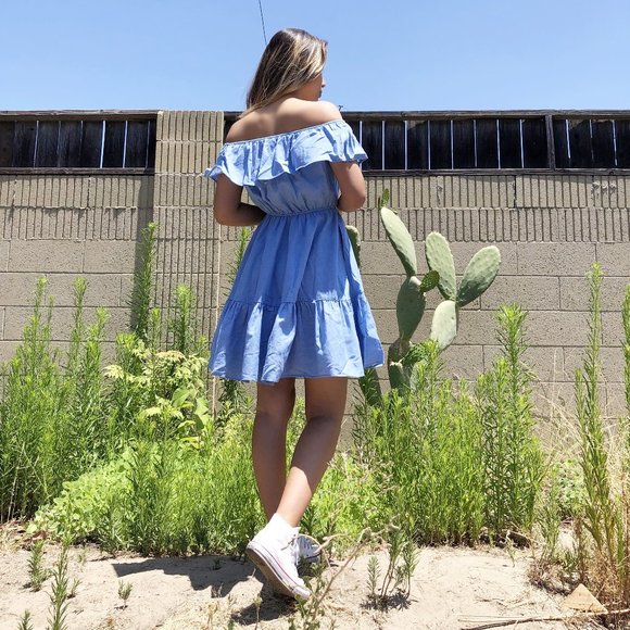 English Factory Off the Shoulder Ruffle Dress - Picture 3 of 6